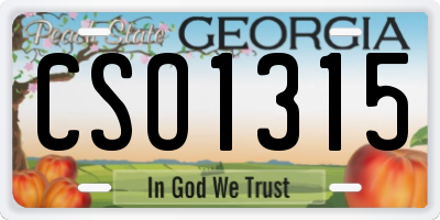 GA license plate CSO1315