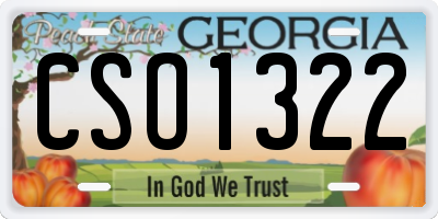 GA license plate CSO1322