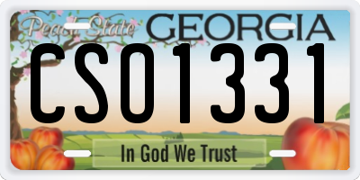 GA license plate CSO1331