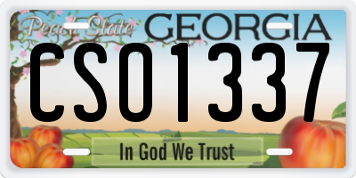 GA license plate CSO1337