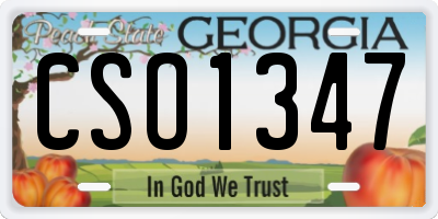GA license plate CSO1347