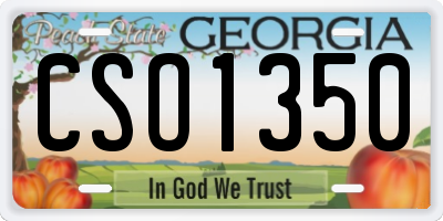 GA license plate CSO1350