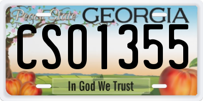 GA license plate CSO1355