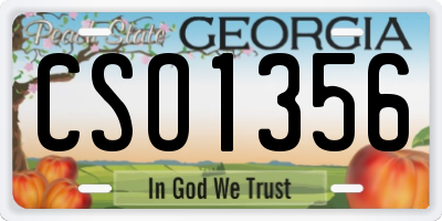 GA license plate CSO1356