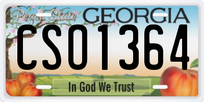 GA license plate CSO1364