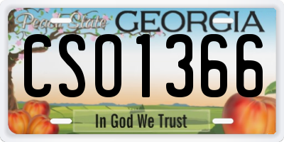 GA license plate CSO1366