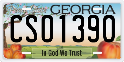 GA license plate CSO1390