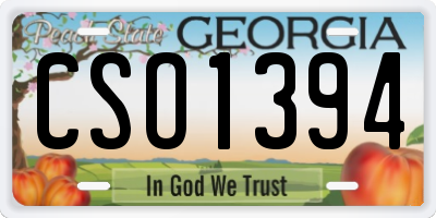 GA license plate CSO1394