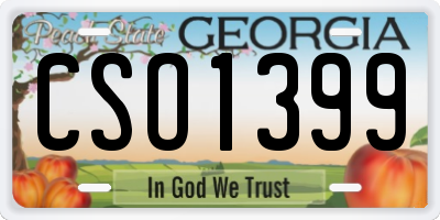 GA license plate CSO1399