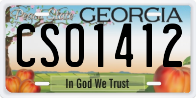GA license plate CSO1412