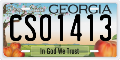 GA license plate CSO1413