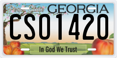 GA license plate CSO1420