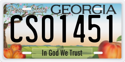 GA license plate CSO1451