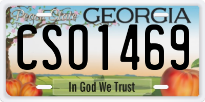 GA license plate CSO1469