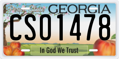 GA license plate CSO1478