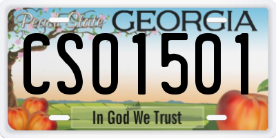 GA license plate CSO1501
