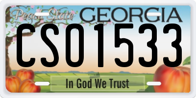 GA license plate CSO1533