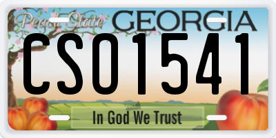 GA license plate CSO1541