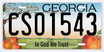 GA license plate CSO1543
