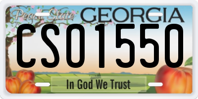 GA license plate CSO1550