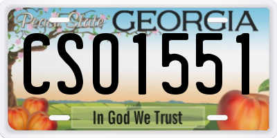 GA license plate CSO1551