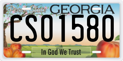 GA license plate CSO1580