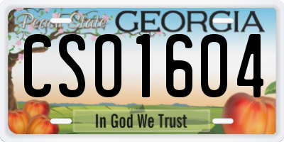 GA license plate CSO1604