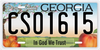 GA license plate CSO1615