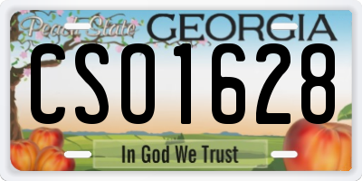 GA license plate CSO1628