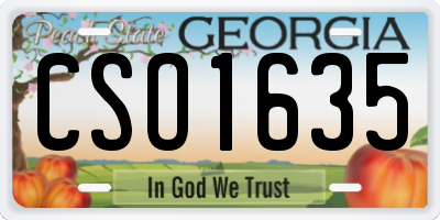 GA license plate CSO1635