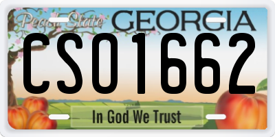 GA license plate CSO1662