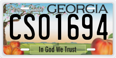 GA license plate CSO1694