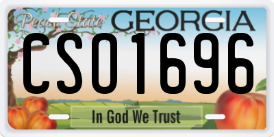 GA license plate CSO1696