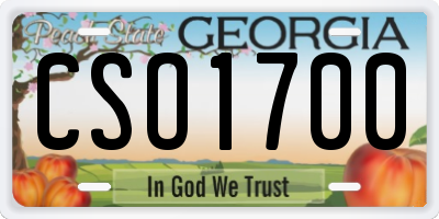 GA license plate CSO1700