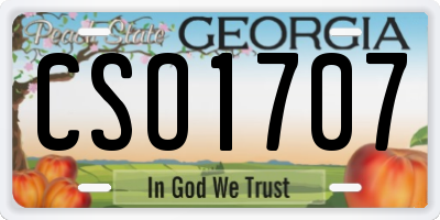 GA license plate CSO1707