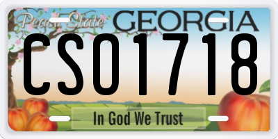 GA license plate CSO1718