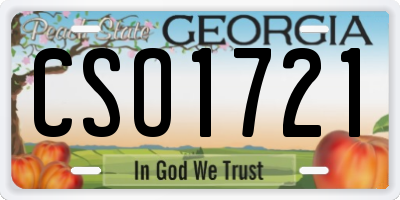 GA license plate CSO1721