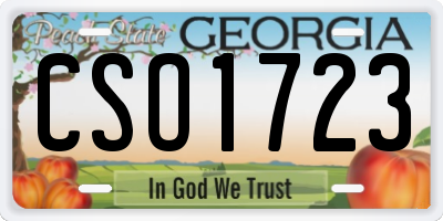 GA license plate CSO1723