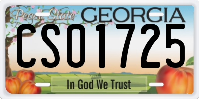 GA license plate CSO1725