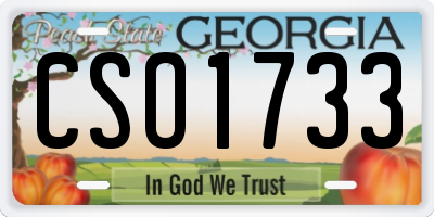GA license plate CSO1733