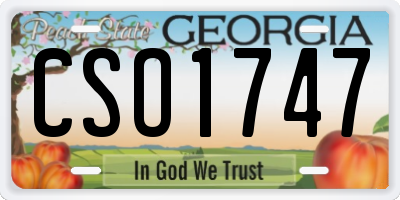 GA license plate CSO1747