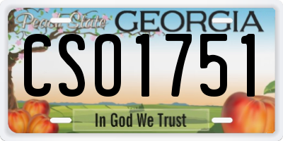 GA license plate CSO1751