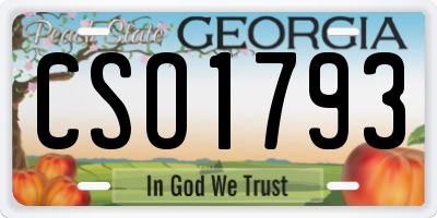 GA license plate CSO1793