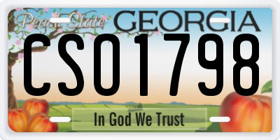 GA license plate CSO1798