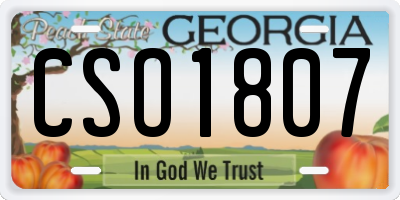 GA license plate CSO1807
