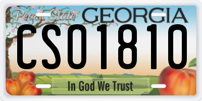 GA license plate CSO1810