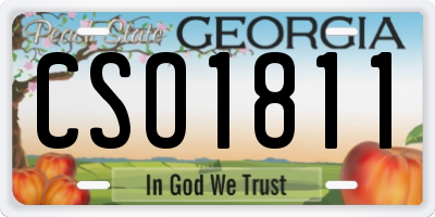 GA license plate CSO1811