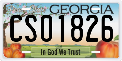 GA license plate CSO1826