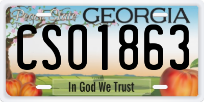 GA license plate CSO1863