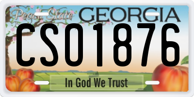 GA license plate CSO1876